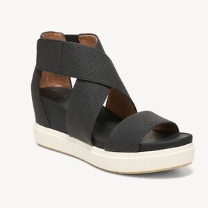 Women's Black Wedge Sandals